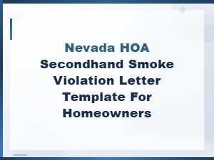 Nevada Hoa Secondhand Smoke Violation Letter Template