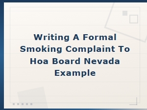 How to Write a Smoking Complaint to Your Nevada Hoa Board