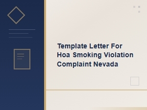 Hoa Smoking Violation Complaint Letter – Nevada